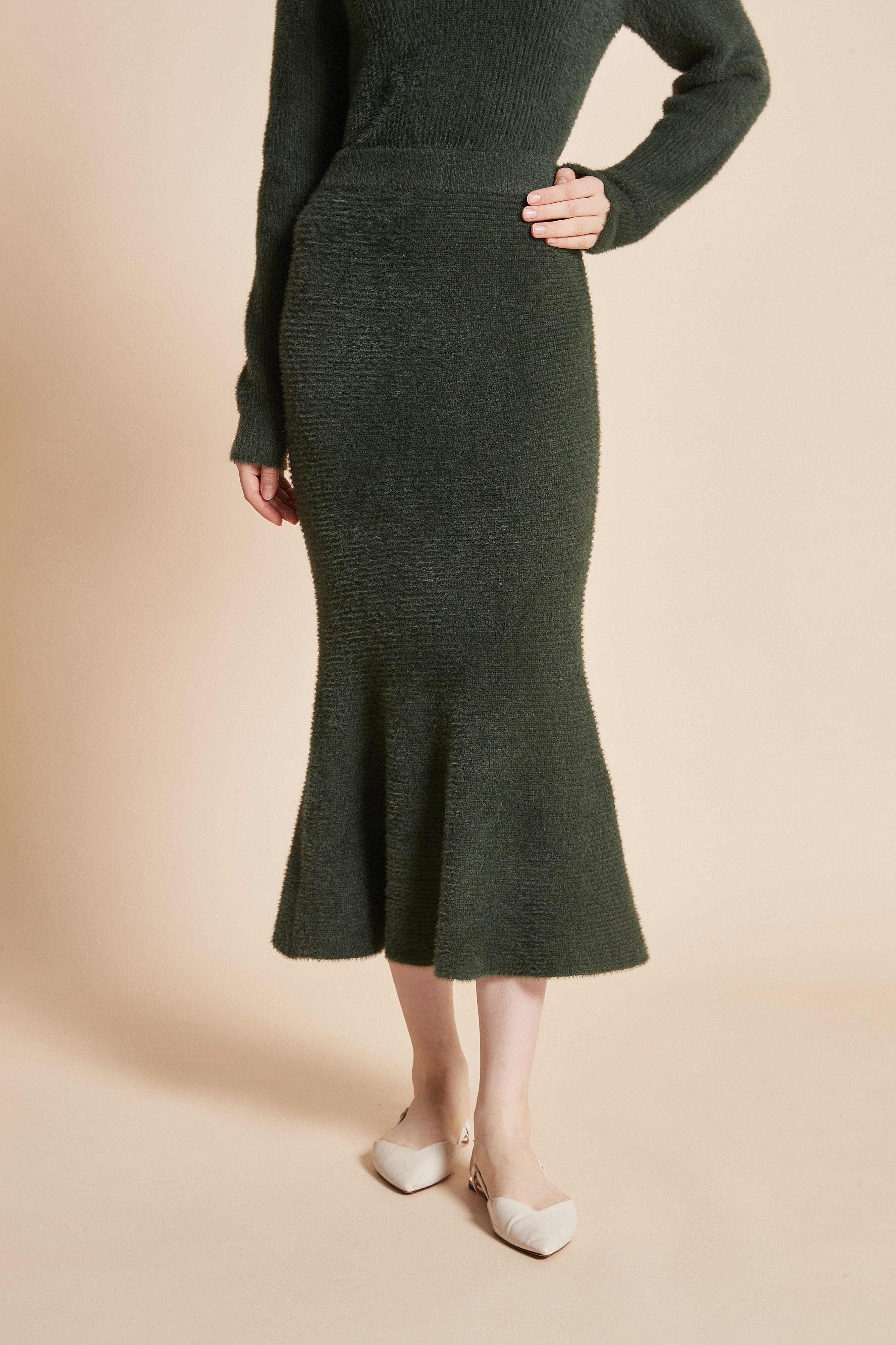 يولا تنورة نسائية ميدي بقصة كشكش