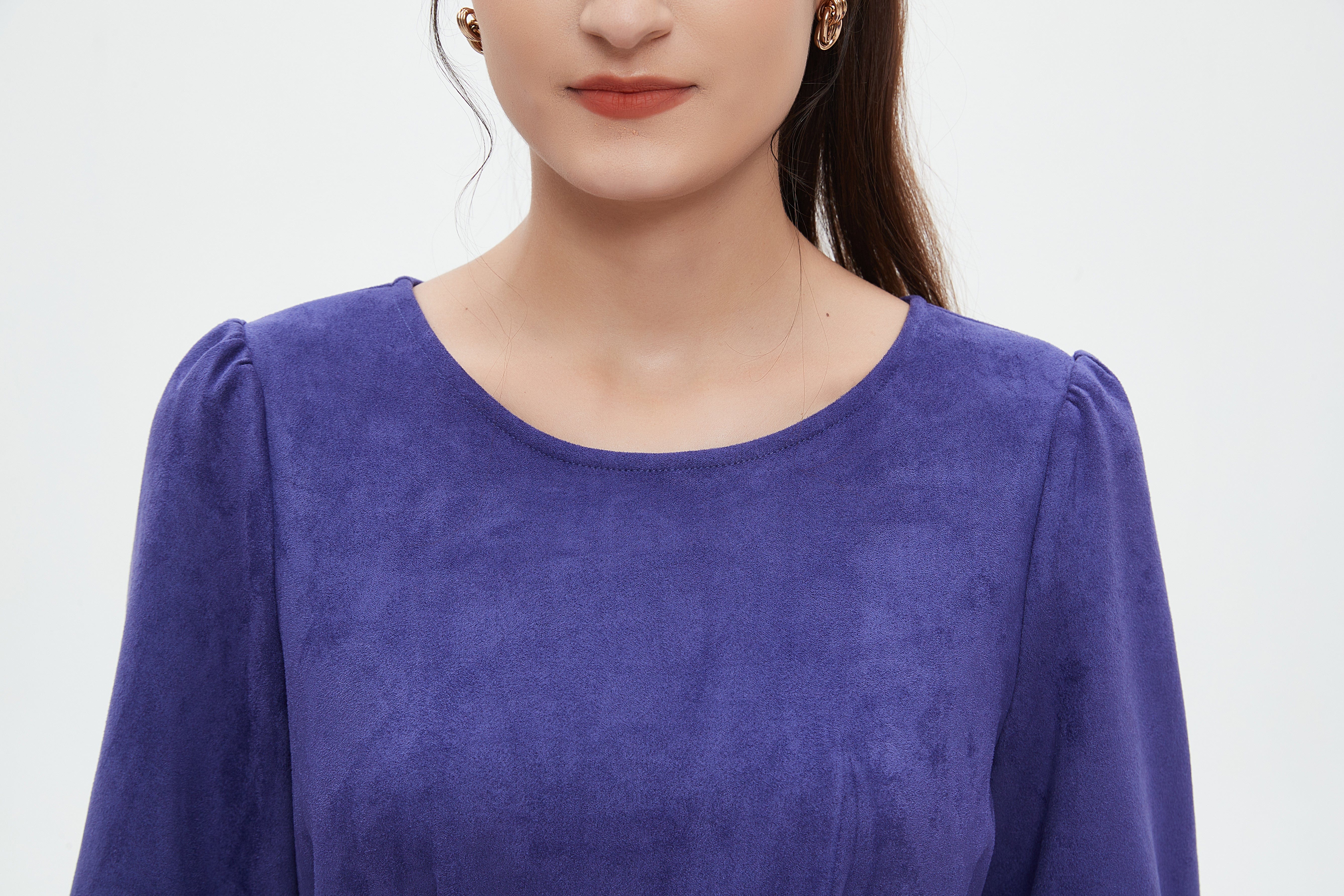 نتشي فستان نسائي ميدي 3/4 كم برباط على الخصر سادة