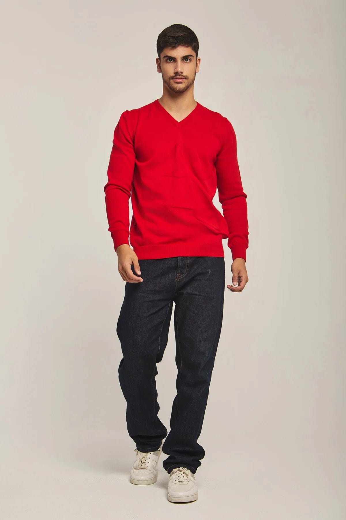 داليدرس بلوفر رجالي سادة بفتحة V كم طويل