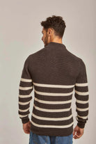 داليدرس بلوفر رجالي بسحاب أمامي كم طويل مخطط بالعرض