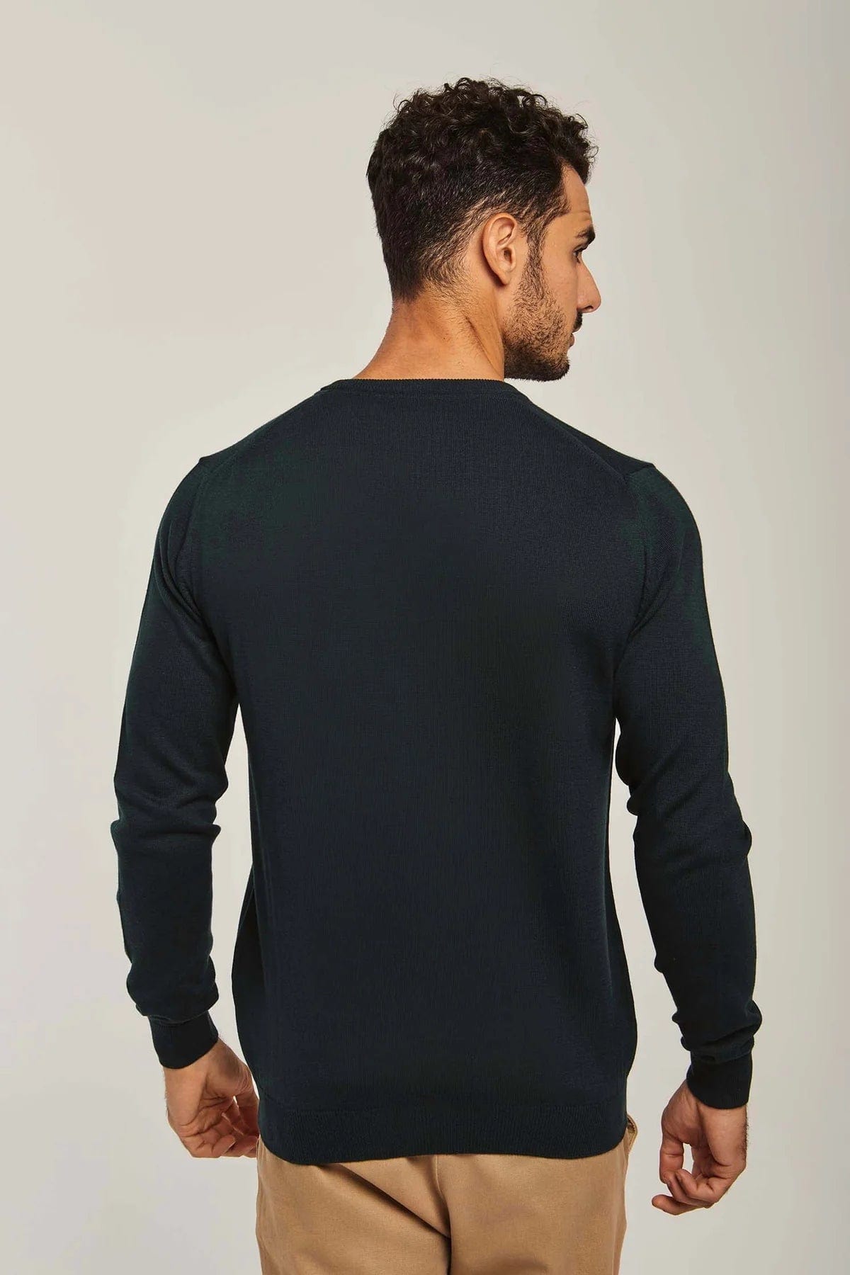 داليدرس بلوفر رجالي سادة برقبة مرتفعة كم طويل