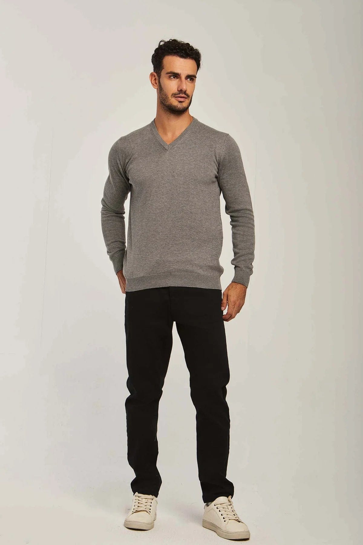 داليدرس بلوفر رجالي سادة برقبة مرتفعة كم طويل