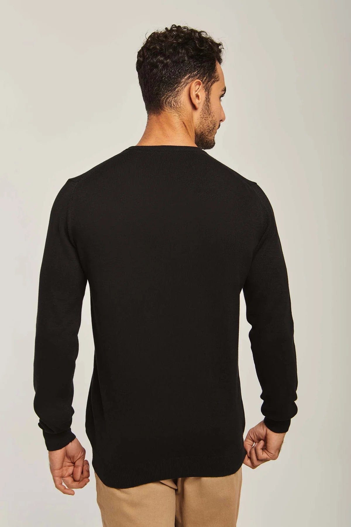 داليدرس بلوفر رجالي سادة برقبة مرتفعة كم طويل