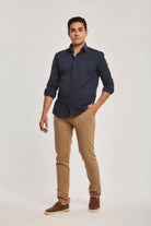 داليدرس قميص رجالي سادة بأزرار أمامية كم طويل