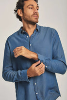 داليدرس قميص رجالي سادة بكم طويل بأزرار أمامية