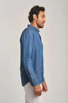 داليدرس قميص رجالي سادة بكم طويل بأزرار أمامية