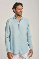 داليدرس قميص رجالي سادة بكم طويل بأزرار أمامية