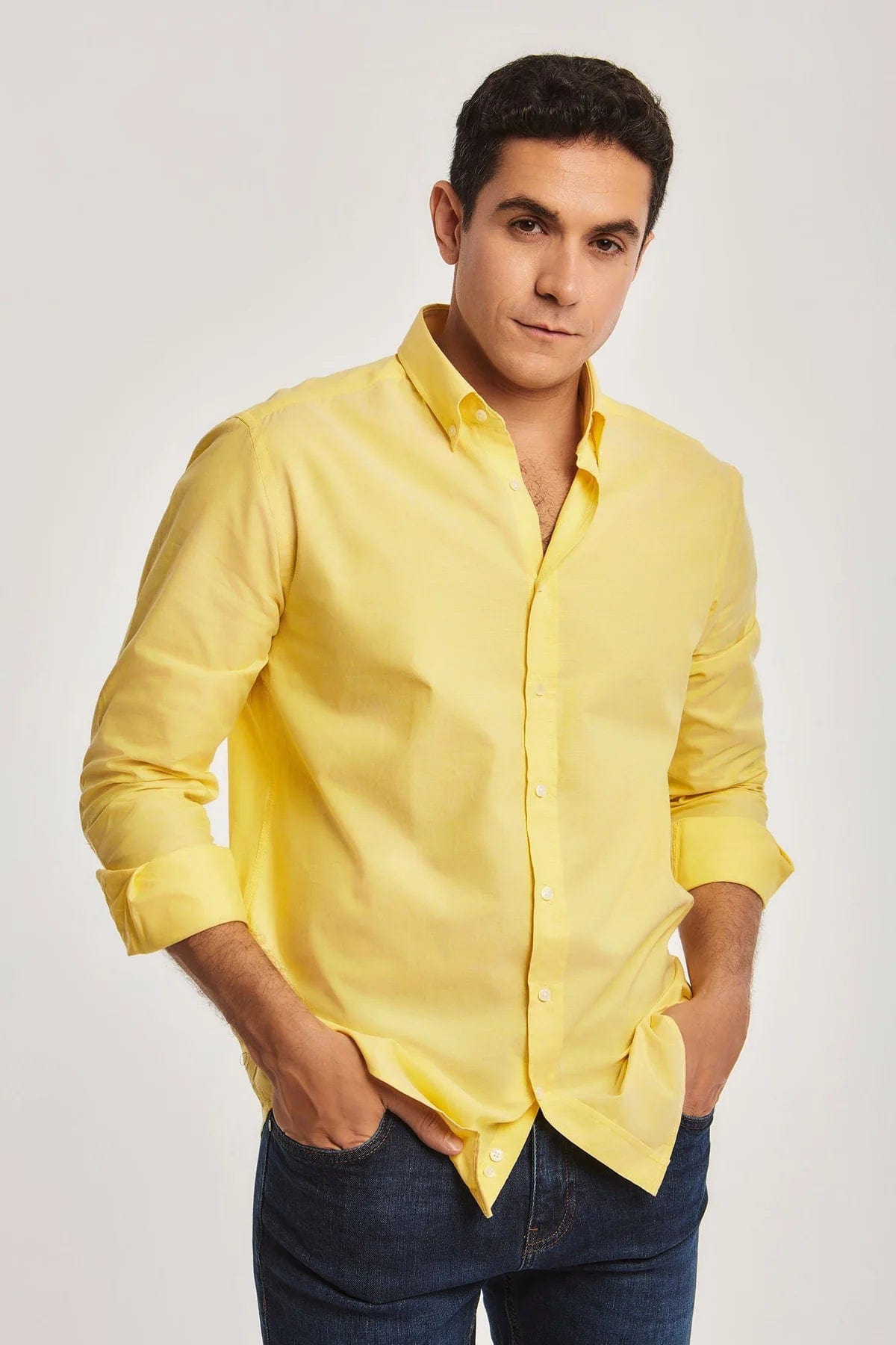 داليدرس قميص رجالي بأزرار أمامي كم طويل