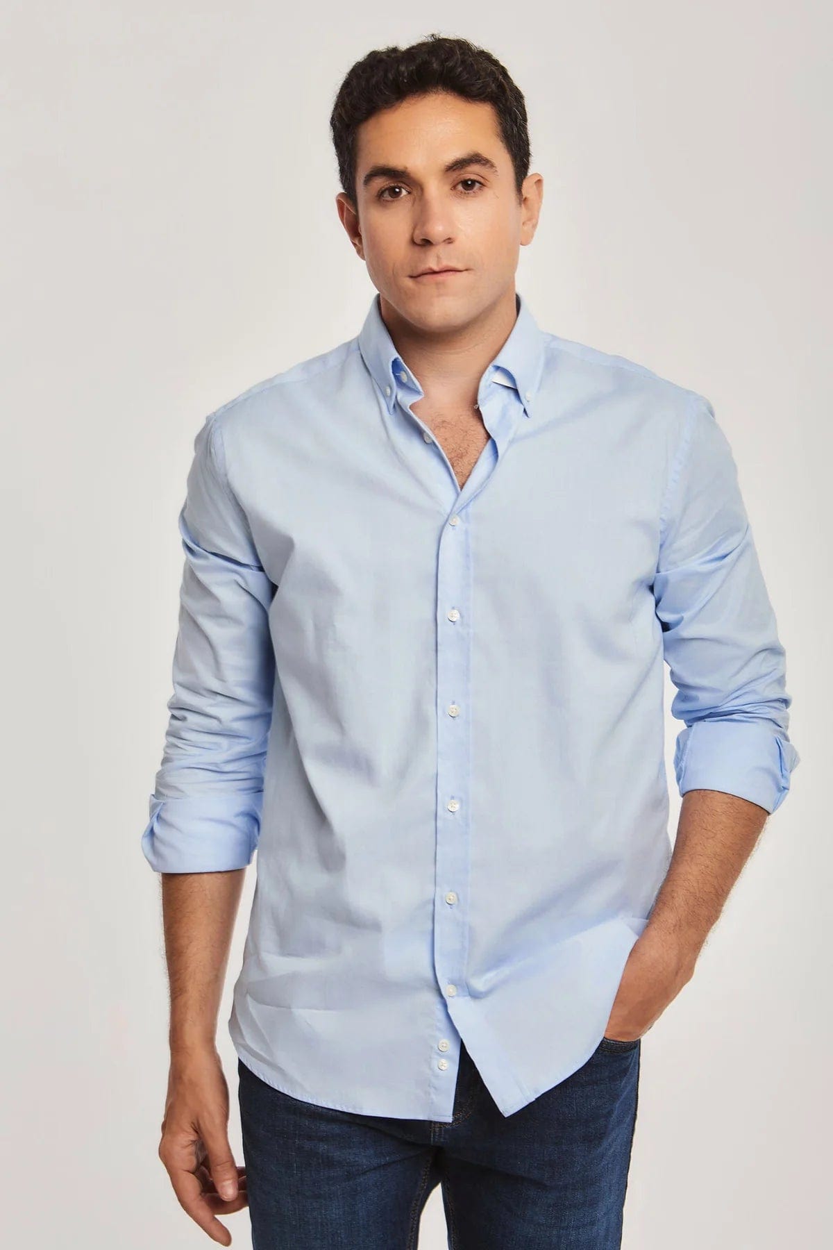 داليدرس قميص رجالي بأزرار أمامي كم طويل