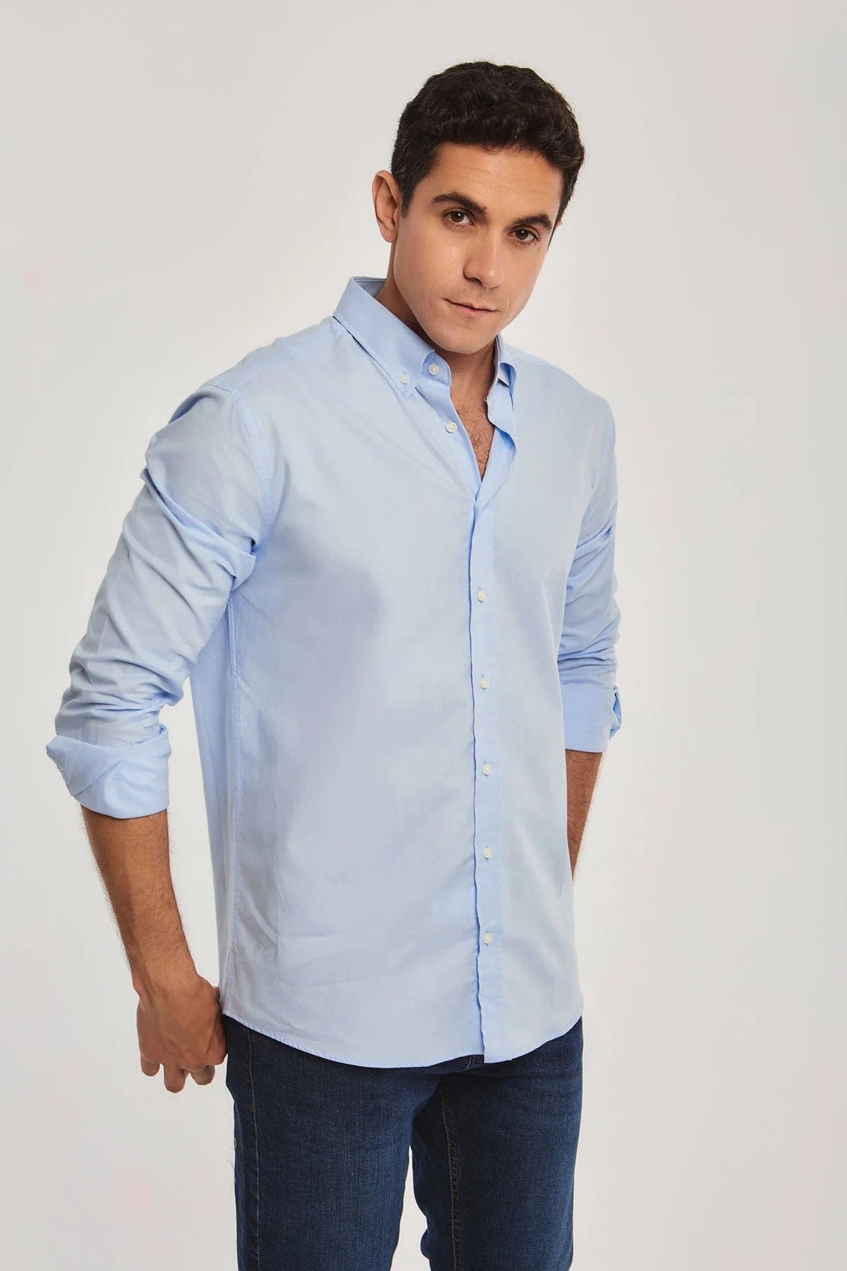 داليدرس قميص رجالي بأزرار أمامي كم طويل