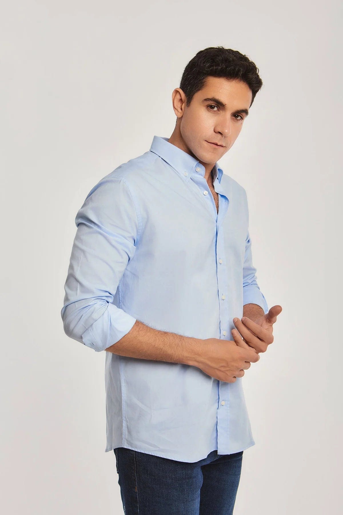 داليدرس قميص رجالي بأزرار أمامي كم طويل