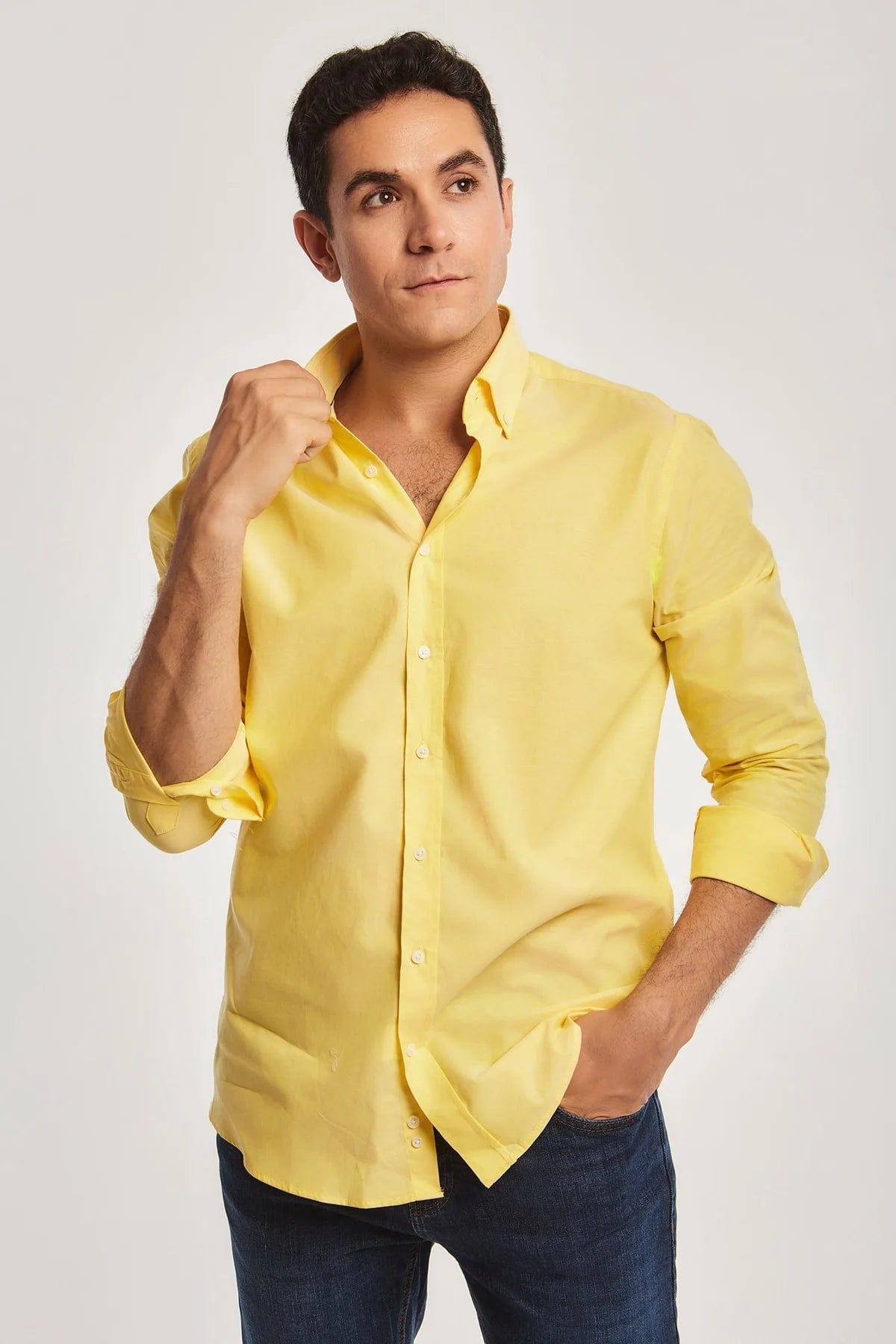 داليدرس قميص رجالي بأزرار أمامي كم طويل