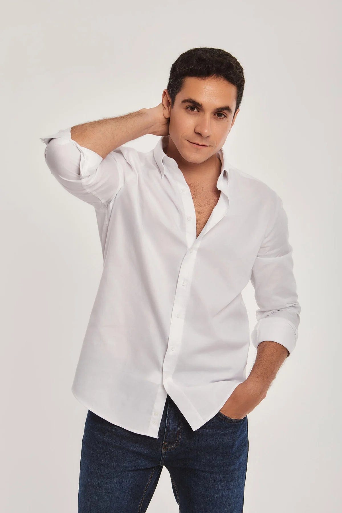 داليدرس قميص رجالي بأزرار أمامي كم طويل