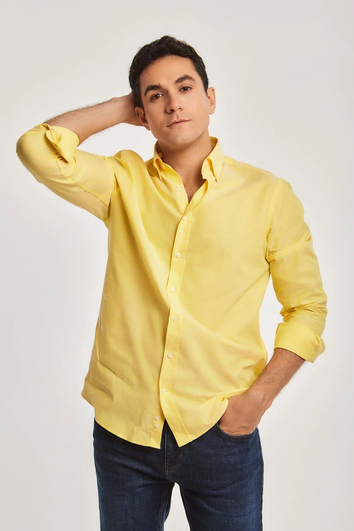 داليدرس قميص رجالي بأزرار أمامي كم طويل