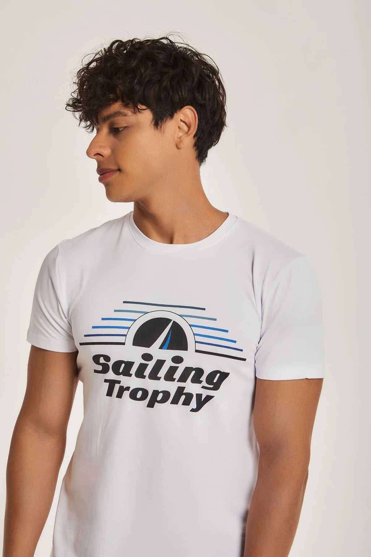 داليدرس تيشيرت بطبعة نص كم رجالي أبيض