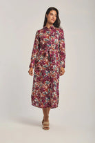 داليدرس فستان نسائي ميدي مشجر متعدد الألوان