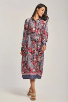 داليدرس فستان نسائي ميدي مشجر أحمر