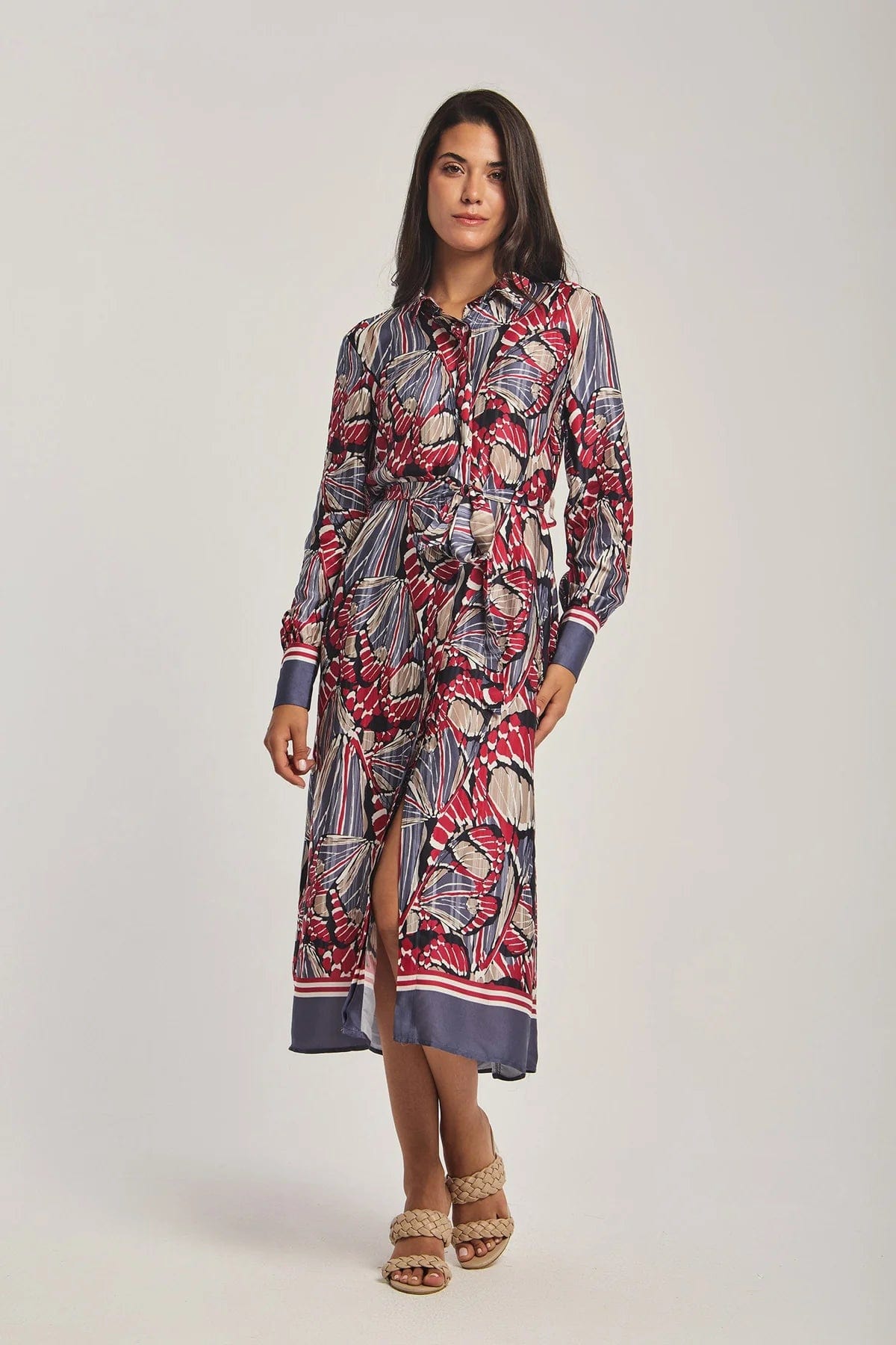 داليدرس فستان نسائي ميدي مشجر أحمر