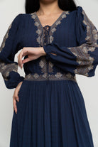 داليدرس فستان ميدي مخصر كم طويل منقوش نسائي أسود سحلبي