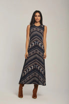 داليدرس فستان نسائي ميدي بدون أكمام أسود سحلبي