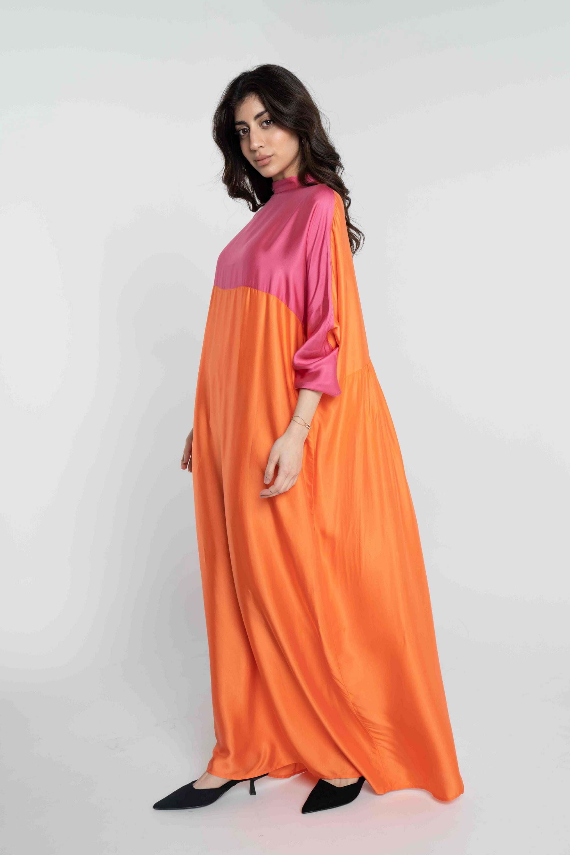 داليدرس قفطان سادة كم طويل برقبة نسائي