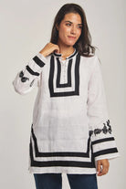 داليدرس قفطان نسائي مطرز أبيض