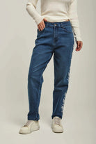 داليدرس بنطلون نسائي جينز واسع الأزرق فرنسي