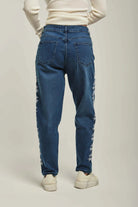 داليدرس بنطلون نسائي جينز واسع الأزرق فرنسي