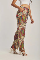 داليدرس بنطلون نسائي خفيف مطبوع طباعة إثنية