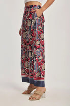 داليدرس بنطلون نسائي مشجر فضفاض أحمر