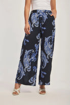 داليدرس بنطلون واسع منقوش نسائي أزرق نيلي