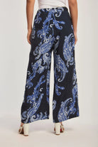 داليدرس بنطلون واسع منقوش نسائي أزرق نيلي