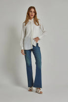 داليدرس بلوزة نسائية سادة بأكمام طويلة