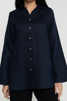 داليدرس بلوزة نسائية بتصميم قميص سادة بأزرار أمامية