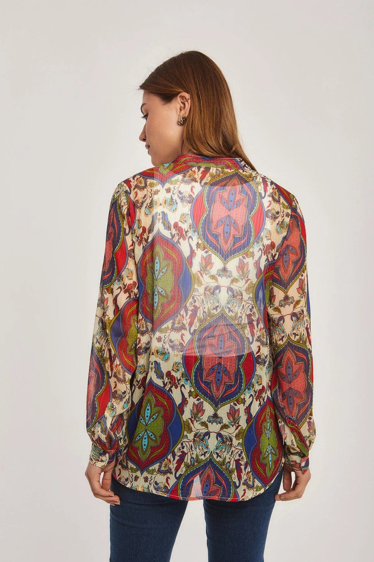 داليدرس بلوزة نسائية بنمط مطبوع طباعة إثنية