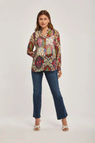 داليدرس بلوزة نسائية بنمط مطبوع طباعة إثنية