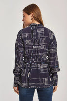 داليدرس بلوزة نسائية بنمط مربعات أسود سحلبي