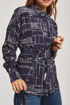 داليدرس بلوزة نسائية بنمط مربعات أسود سحلبي