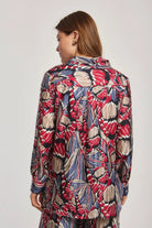 داليدرس بلوزة مشجرة كم طويل نسائي أحمر