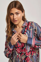 داليدرس بلوزة مشجرة كم طويل نسائي أحمر