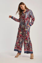 داليدرس بلوزة مشجرة كم طويل نسائي أحمر