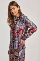 داليدرس بلوزة مشجرة كم طويل نسائي أحمر