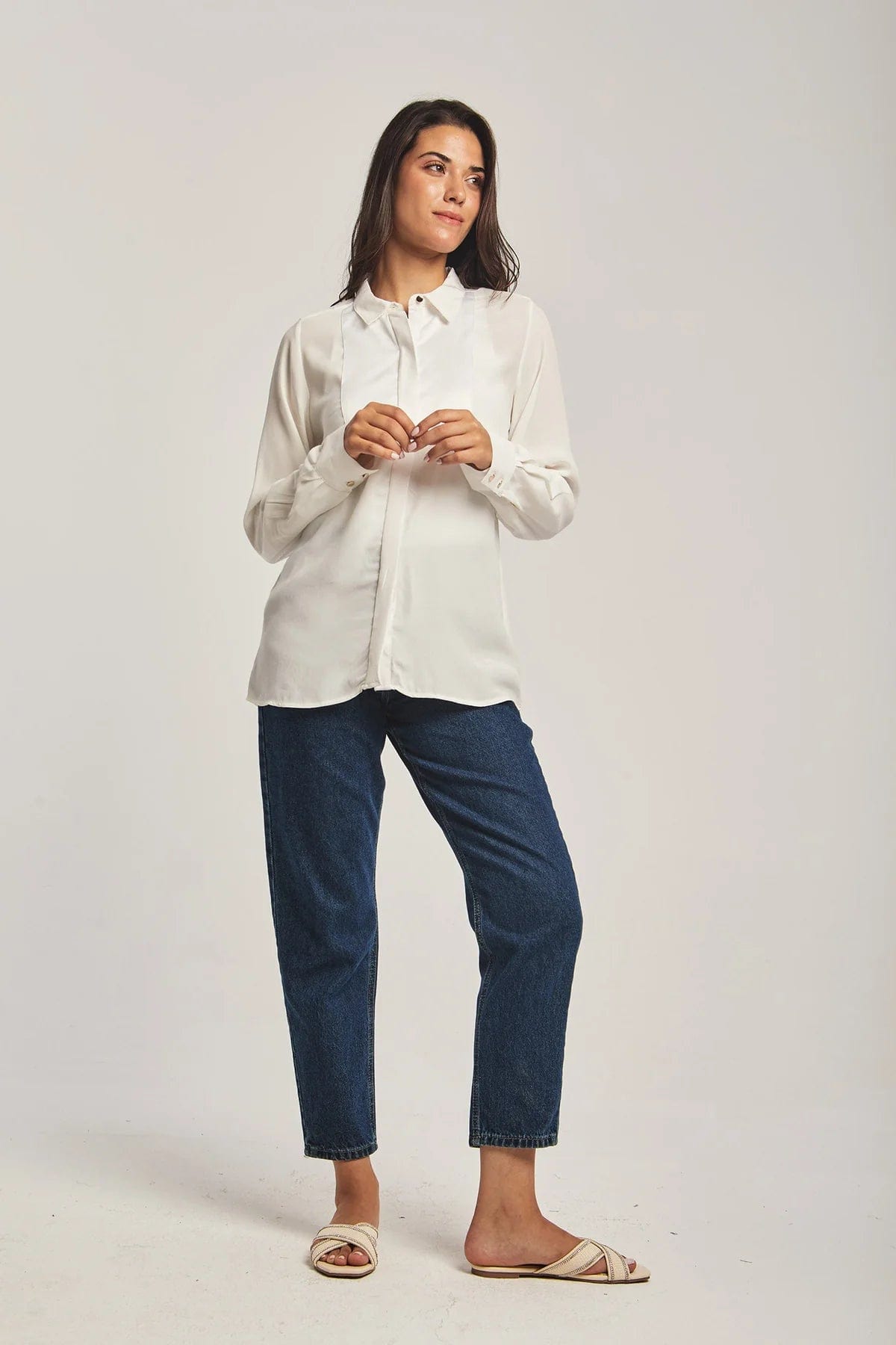 داليدرس بلوزة نسائية سادة على شكل قميص