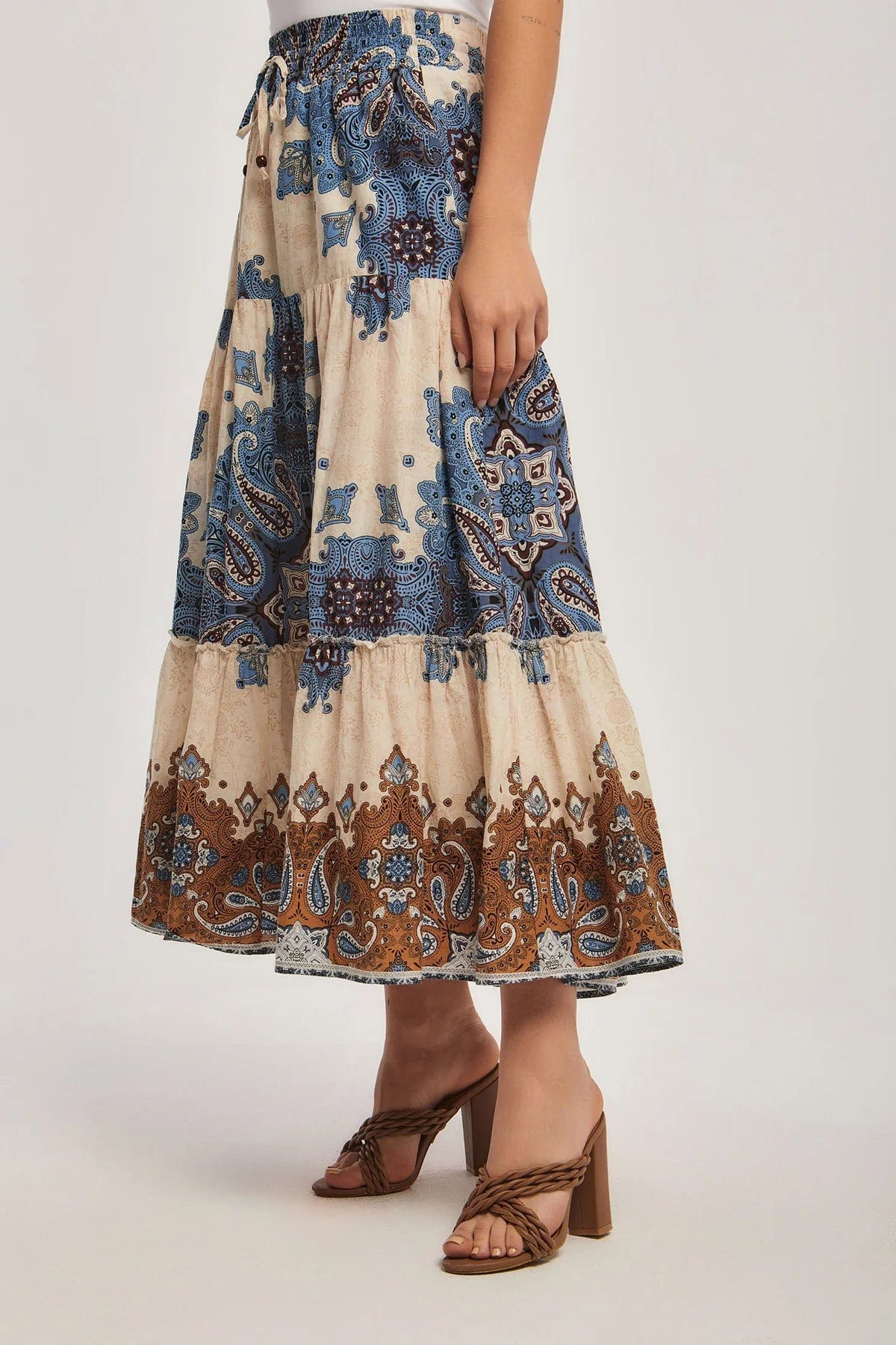 داليدرس تنورة نسائية منقوشة متعدد الألوان