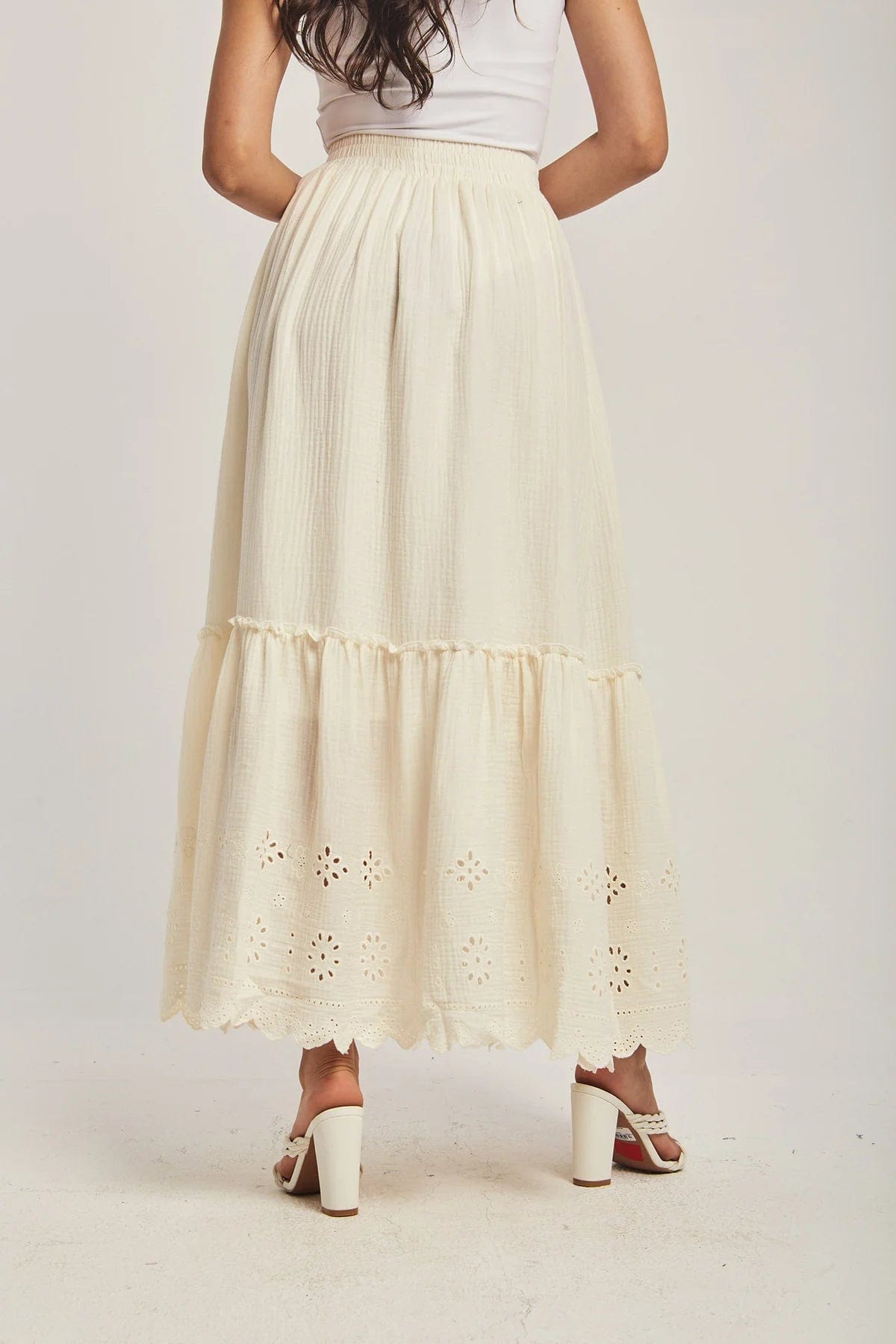 داليدرس تنورة نسائية سادة بخصر مرتفع أنثراسايت