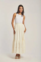 داليدرس تنورة نسائية سادة بخصر مرتفع أنثراسايت