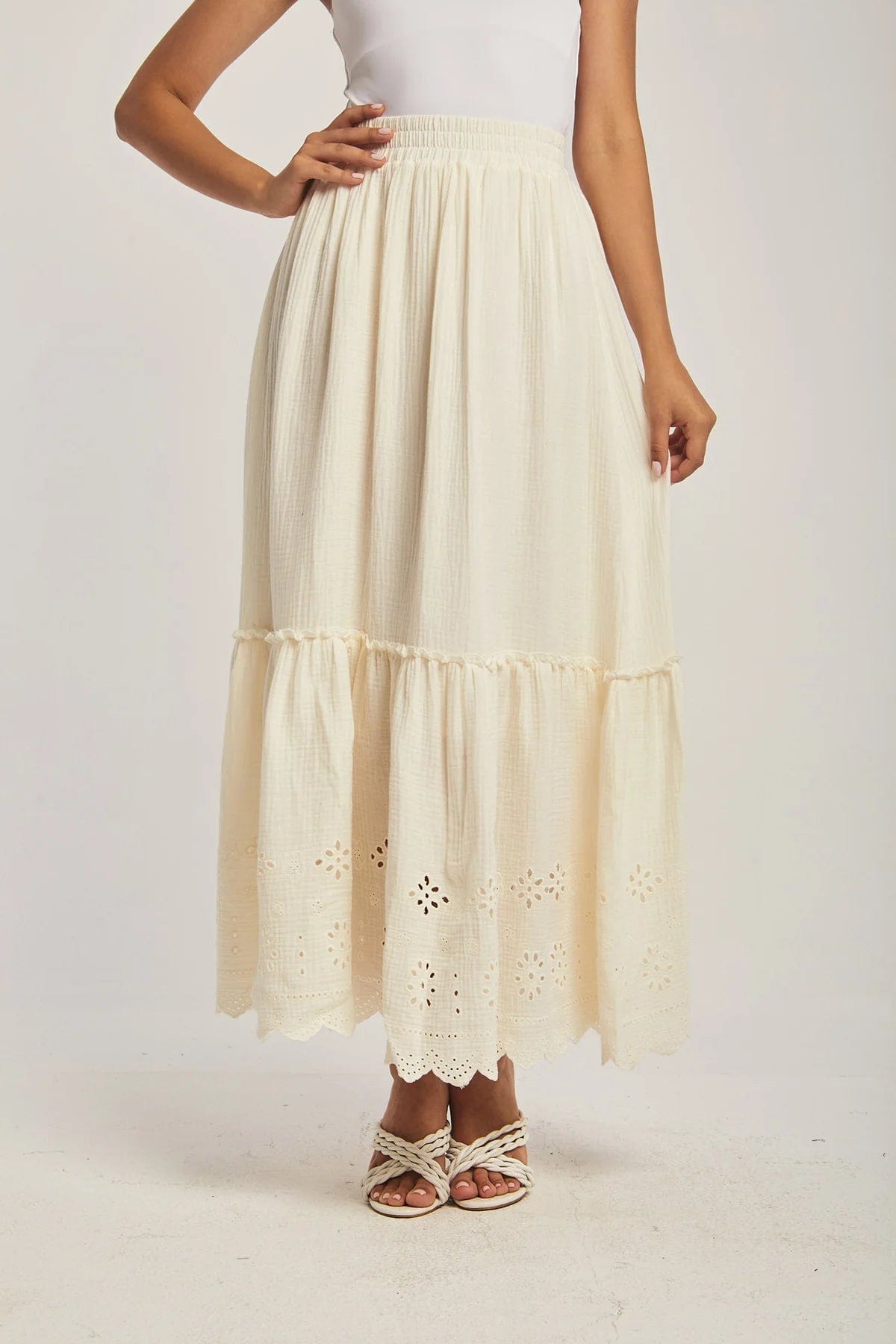 داليدرس تنورة نسائية سادة بخصر مرتفع أنثراسايت