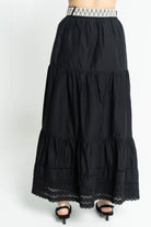 داليدرس تنورة نسائية طويلة برباط خصر أسود