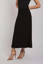 داليدرس تنورة نسائية ميدي سادة نسائي أسود