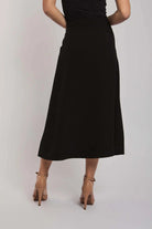 داليدرس تنورة نسائية ميدي سادة نسائي أسود